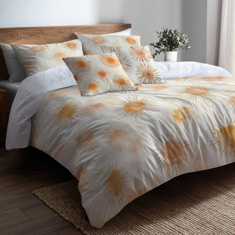 Ensemble de 6 édredons Starburst - Boho contemporain avec taies décoratives et coussins décoratifs