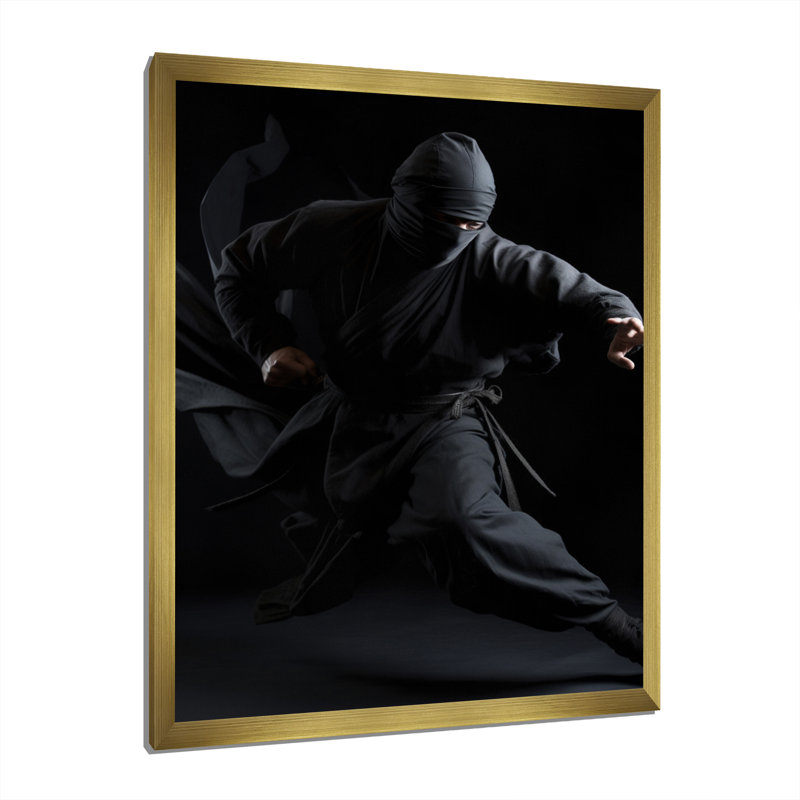 Reproduction d'art sur toile Martial Arts Combat Warrior V, Cadre doré à une seule photo, H 44 po x l 34 po x P 1,5 po
