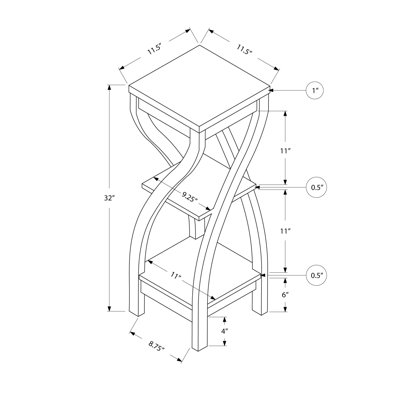Accent Table, Side, End, Plant Stand, Square