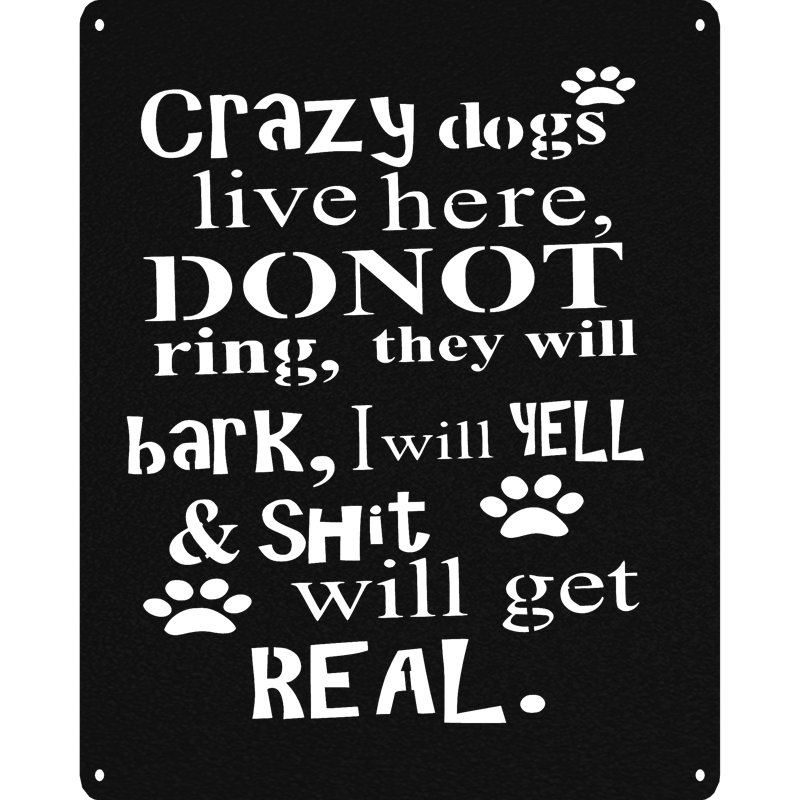 Crazy Dogs Wall Décor, 13" H x 12" W x 0.06" D