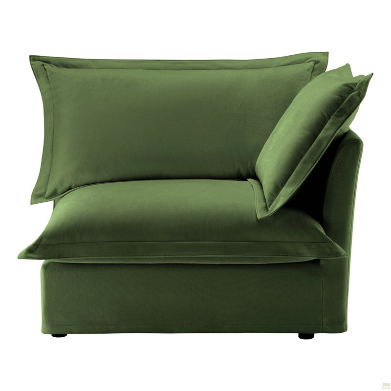 Canapé Rsf avec 1 coussin, Chenille verte