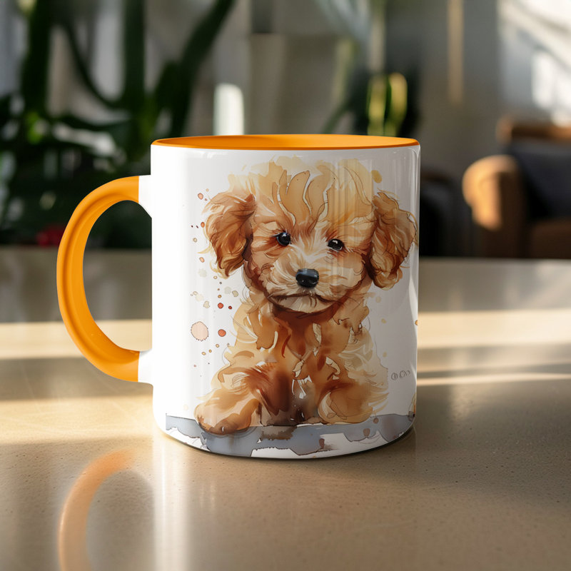Ceramic Coffee Mug, 4, Orange