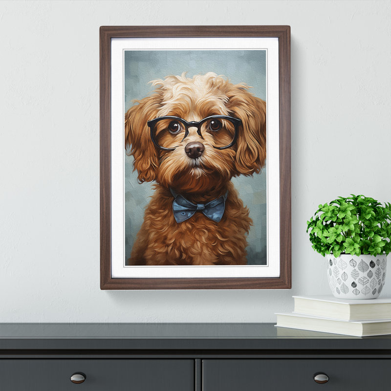 Single Picture Frame Print on Wood, Walnut Framed, 46cm H x 34cm W