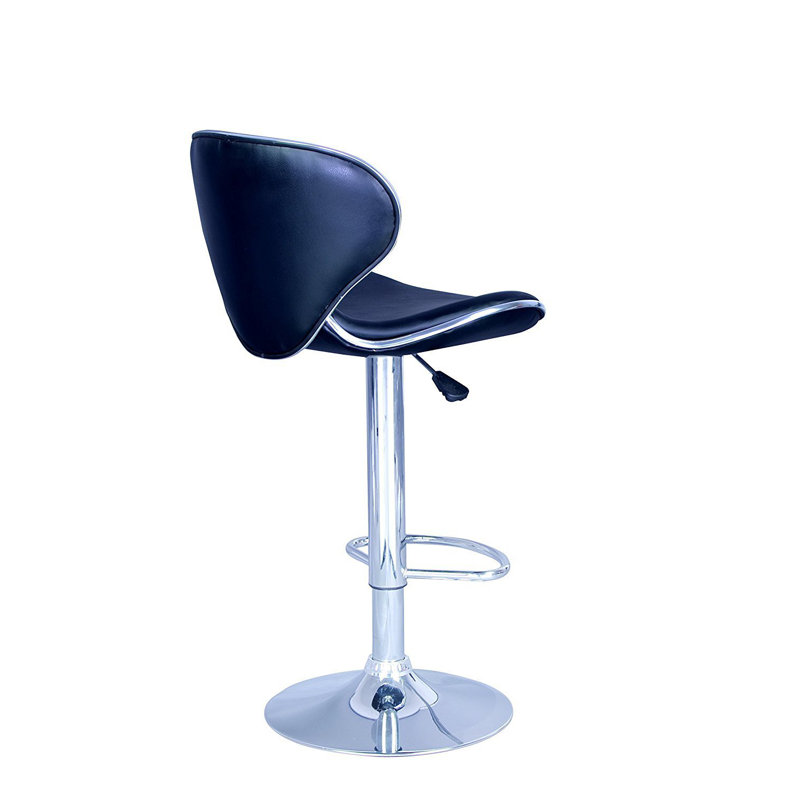 Claudine Swivel Upholstered Adjustable Height Counter Stool, Blue