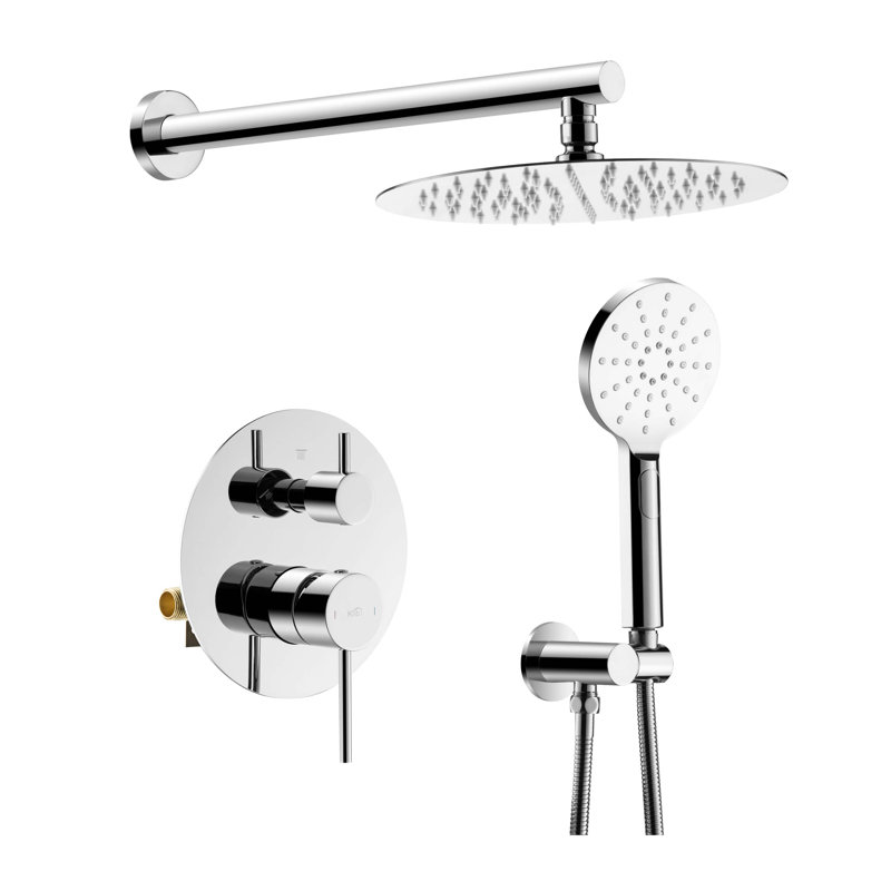 Circular Shower Faucet with Rough-in Valve, Chrome