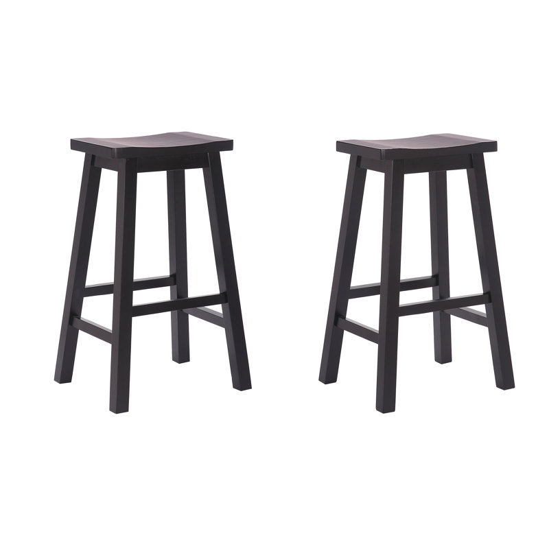 Solid Wood Counter Stool, Bar Stool (29” Seat Height), Black