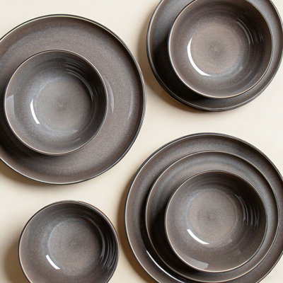  12 Piece Stoneware Dinnerware Sets, Service For 4