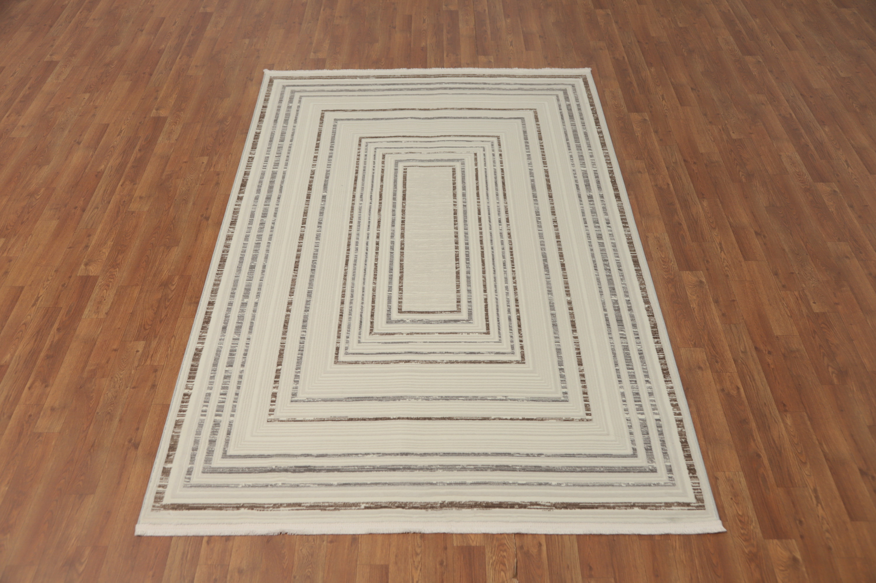 Wildon Home® Neutral Tones Elegant Geometric Pattern Rug 5x7 | Wayfair