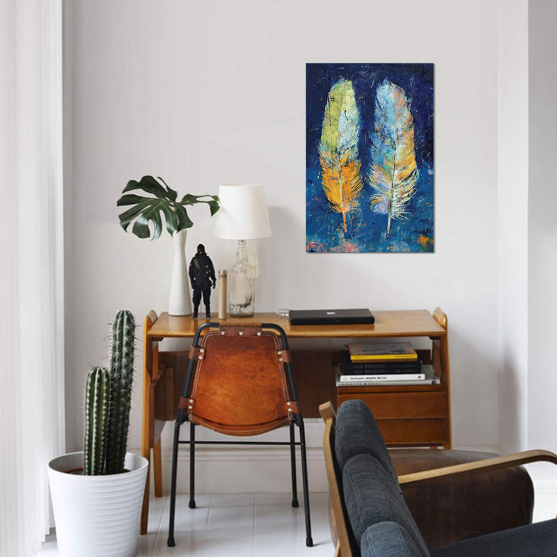 «Feathers», impression sur toile, H 18 po x l 12 po x P 1,5 po, Toile tendue, Pas de tapis