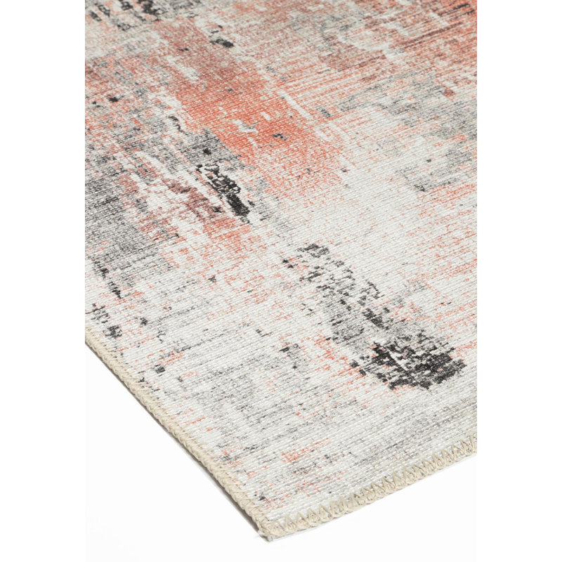 Tapis abstrait rosé Elizabethrose, Rectangle 8 pi 8 po x 12 pi
