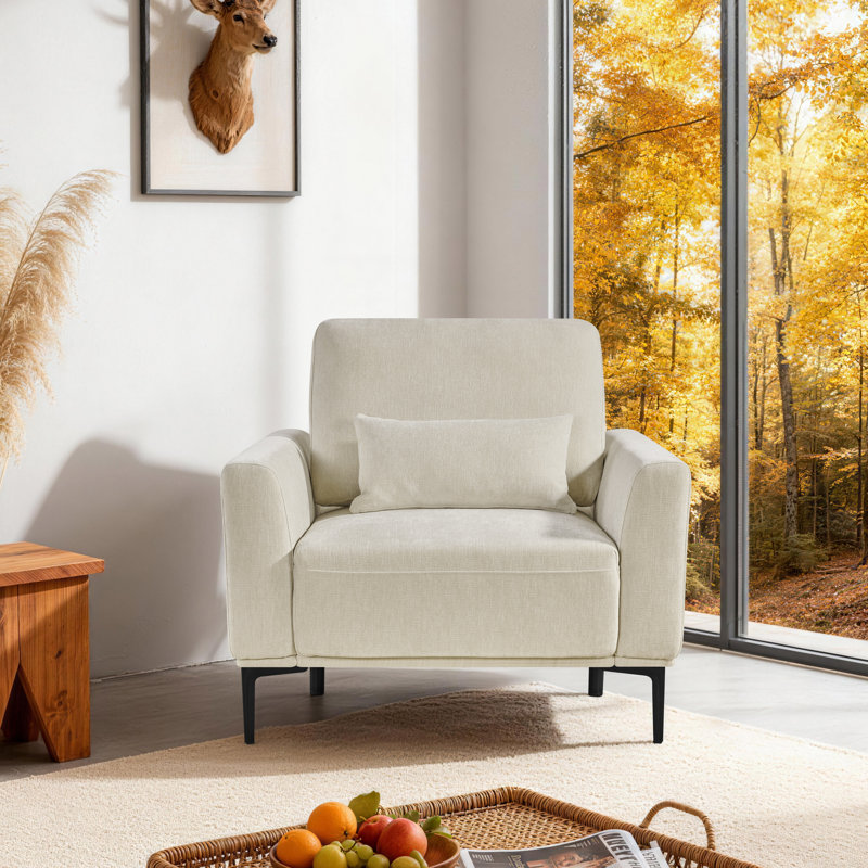 39"W Oversized Comfortable Relaxing Arm Chair & Accent Chair With Extendable Seating, Single Chair