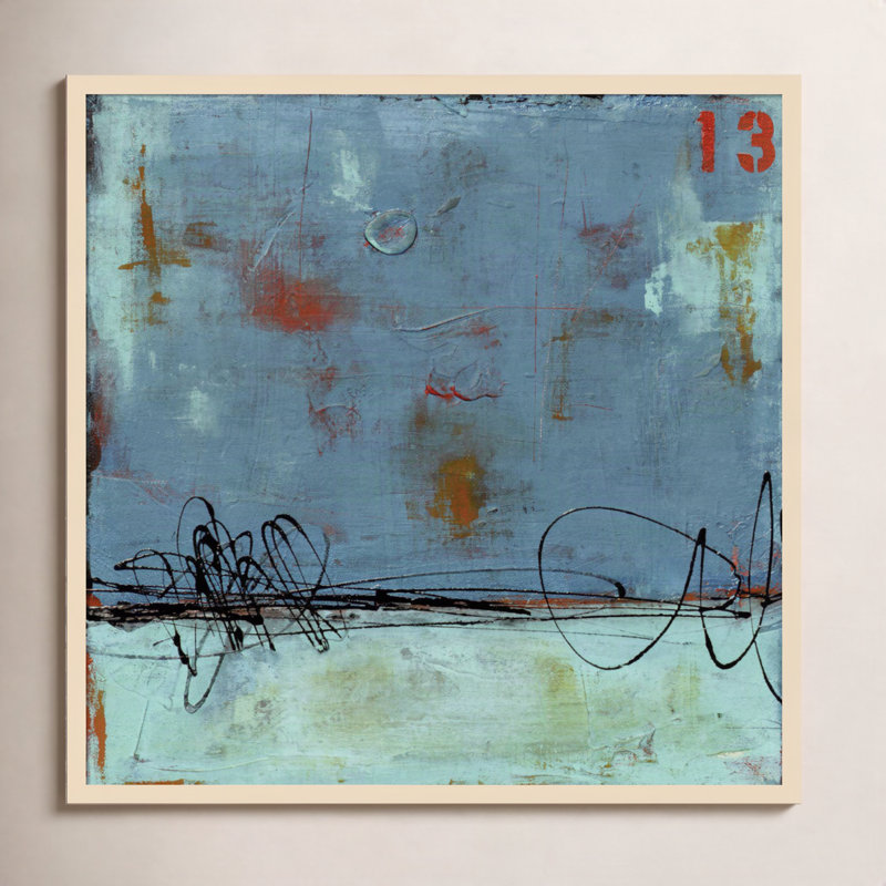 «Blue Bay Marina I» par Mauro, reproduction d'art encadrée sur bois, H 33 po x l 33 po, Brun