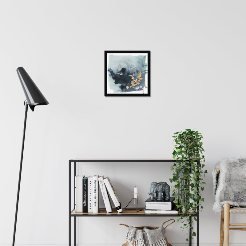 Cerulean & Gold I by Victoria Borges - Print, Black Framed Paper Print, 34cm H x 34cm W