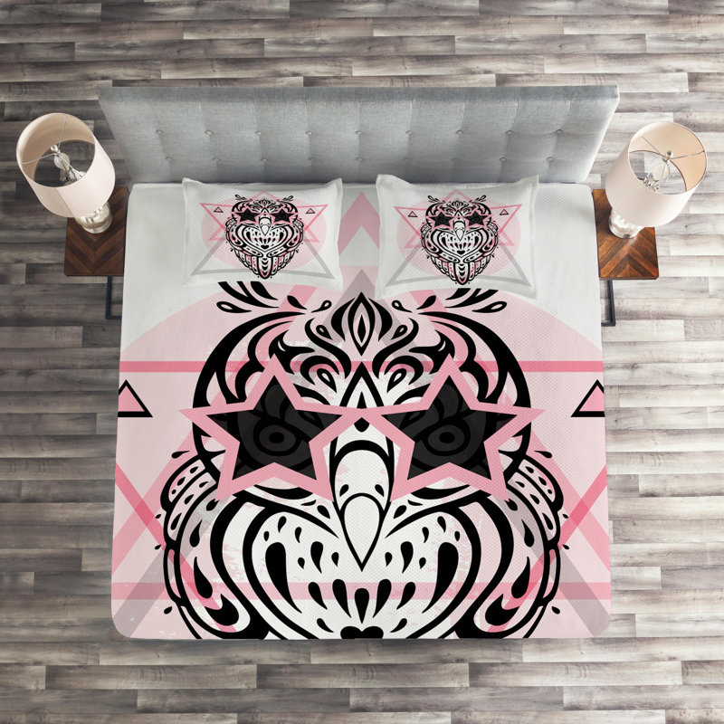Owl Polyester Coverlet, King Bedspread + 2 Shams