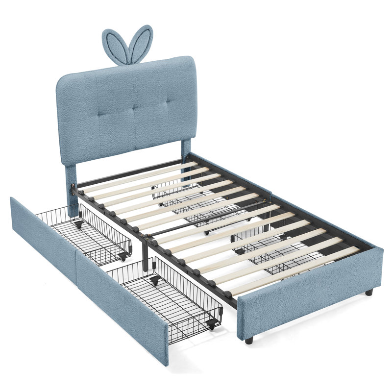 Lit pour enfant Prynn, Simple, Marine