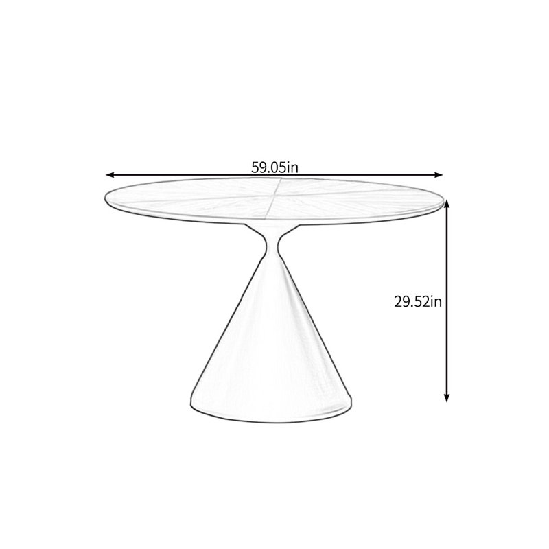 Durable and environmentally friendly dining table, 29.52"H x 59.05"L x 59.05"W