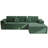 Boneless 110" W Green Corduroy Upholstered Modular Sectional Sofa with 5 Pillows, 2-Piece Convertible Sleeper, No Assembly Required-551389505-546664405-780084465