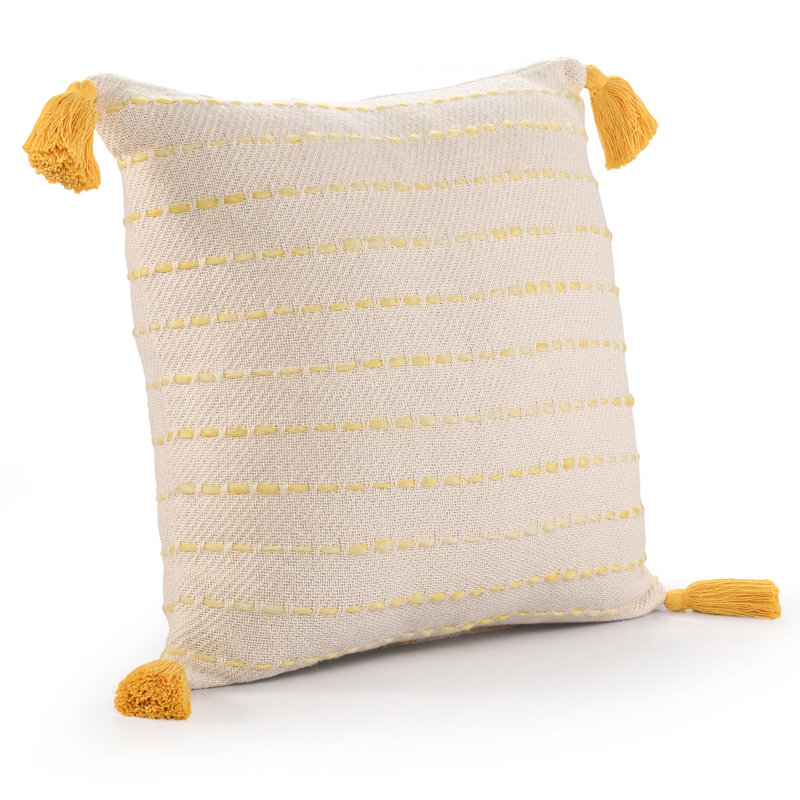 Housse de coussin Hainsly, Or jaune / ivoire naturel, Housse de coussin seulement - sans coussin