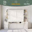 Grand lit escamotable avec bureau, tablettes et armoires de rangement, lit escamotable pour un bureau à domicile peu encombrant-1516937470