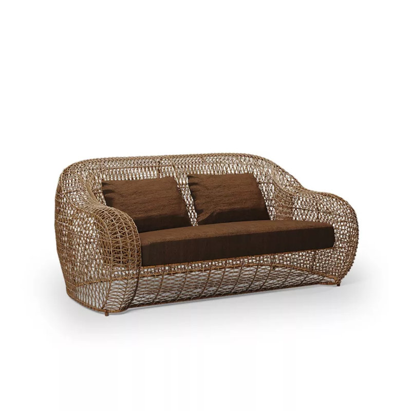 Loveseat, Natural, Naranja Brown