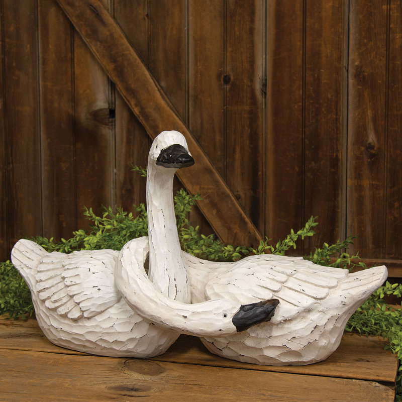 2/Set, Large Nesting Resin Swans