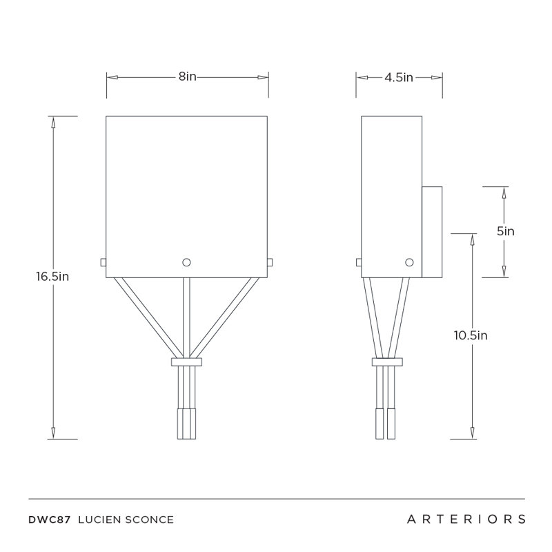 Lucien 1 - Light Armed Sconce