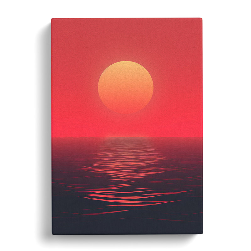 Sunset Minimalism Art - Wrapped Canvas