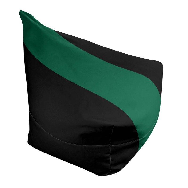 Bean Bag Cover, 42" H x 38" W x 2" D, Black/Victory Green