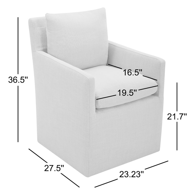 Alayaa Upholstered Arm Chair, Effie Linen Performance Linen
