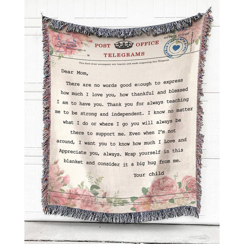 Hand Woven Throw Blanket, 37" W x 52" L