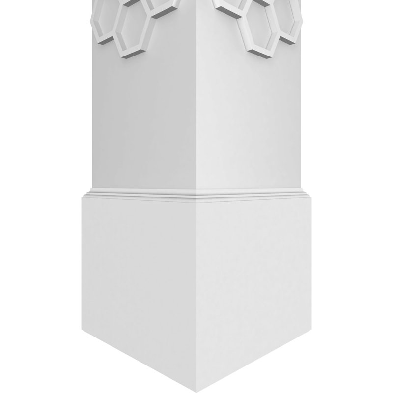 Craftsman Classic Square Non-Tapered Westmore Fretwork Column, 120" H x 11.625" W x 11.625" D