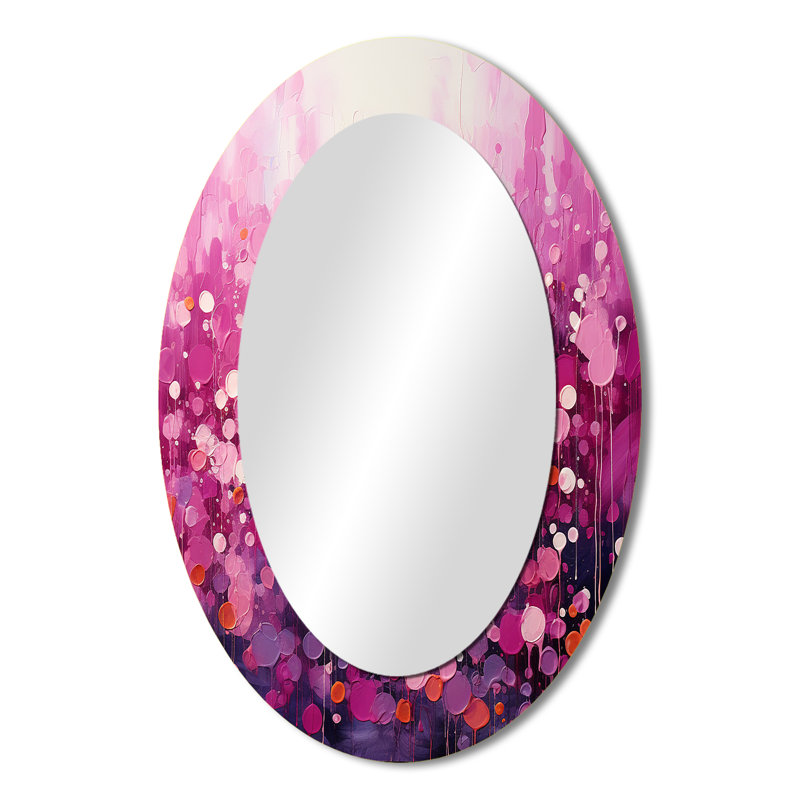 Magenta Magic - Landscapes Oval Decorative Mirror On Metal, 36" x 24"