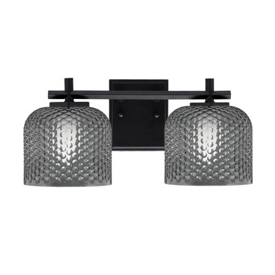 Finola 2 Light Bath Bar Shown With 6" Smoke Textured Glass