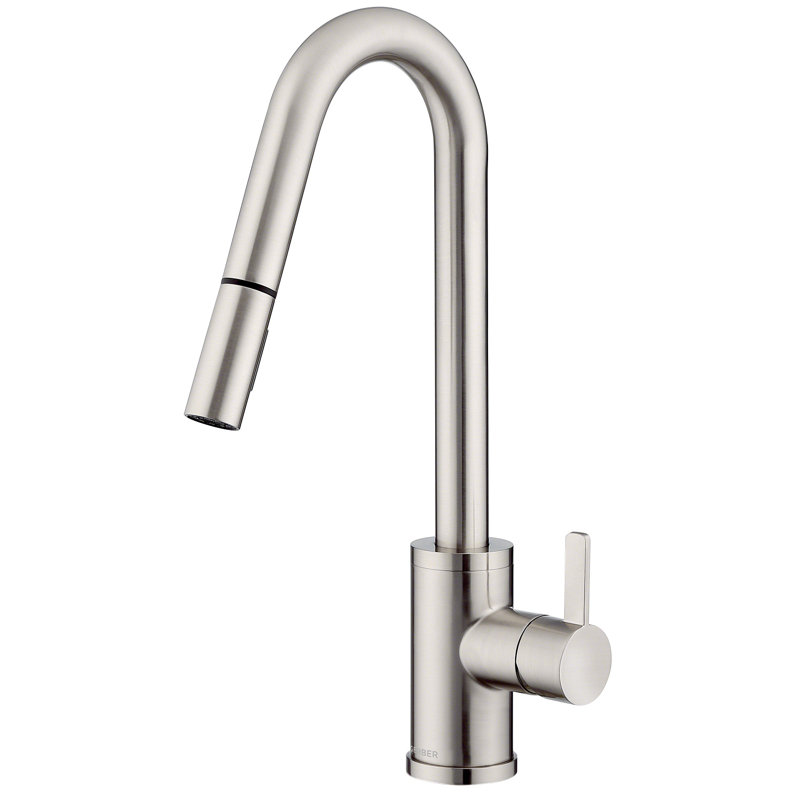 Robinet de cuisine à poignée simple Amalfi, Acier inoxydable