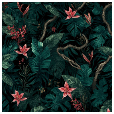 Lush Tropical Foliage Comforter