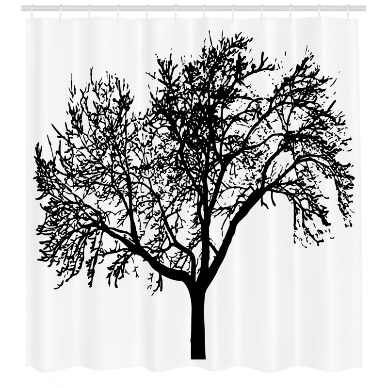 Shower Curtain with Hooks Included, 70" H x 69" W