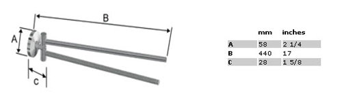 Studio 17 " Wall Towel Bar, Brushed Chrome