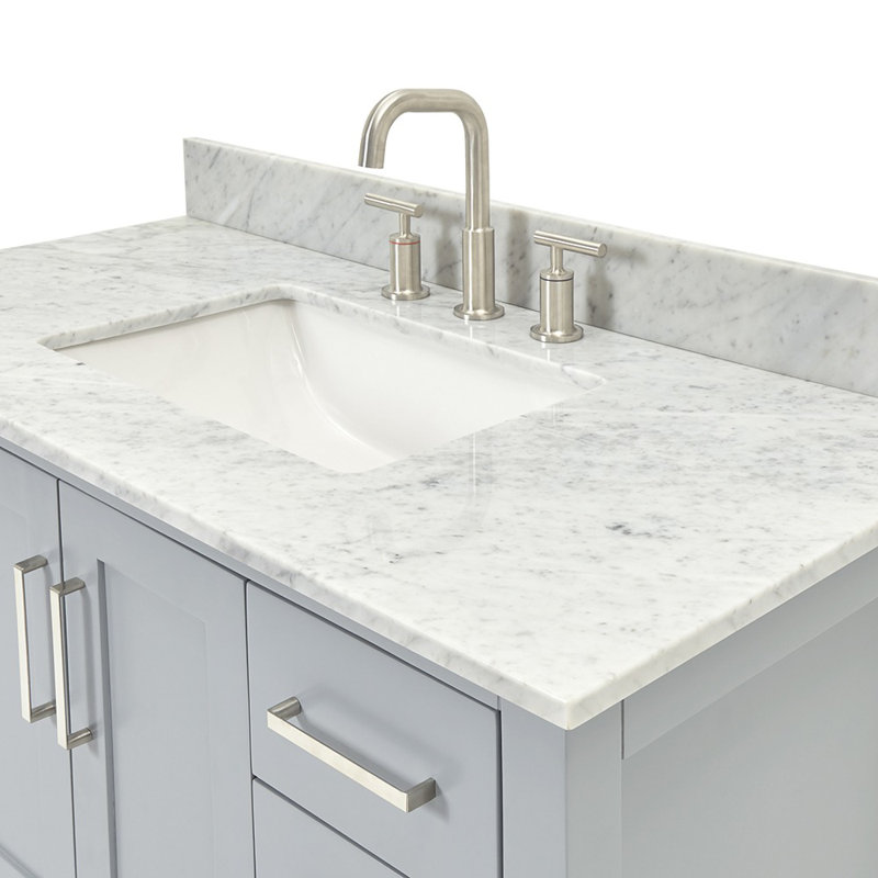 Magnolia Bath Vanity Rectangular Basin S061SCW2R, Gray, 43", Rectangular