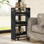  4-tier Rolling Storage Cart 8" Slim Kitchen Cart On Wheels With Open Shelves Black