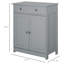 Armoire de salle de bain Kleankin, armoire de salle de bain en bois avec 2 portes, 2 tiroirs et tablette réglable, armoire de rangement autoportante pour salle de bain, gris