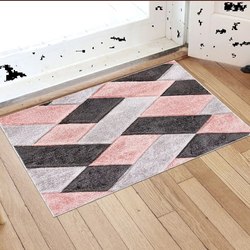 Christean Non-Slip Indoor Doormat, Pink, 80cm W x 150cm L