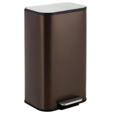  Poubelle de cuisine, poubelle en acier inoxydable avec poubelle intérieure, poubelle avec couvercle à fermeture en douceur, poubelle rectangulaire pour salle de bain, cuisine, salon, noir