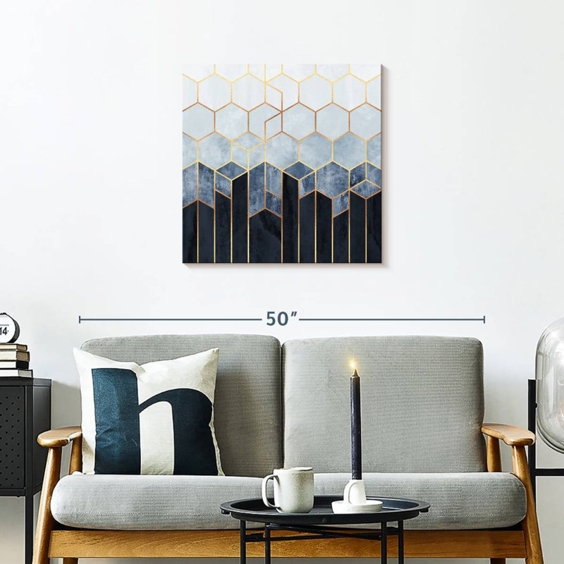 Avery Soft Blue Hexagons, 24" H x 24" W