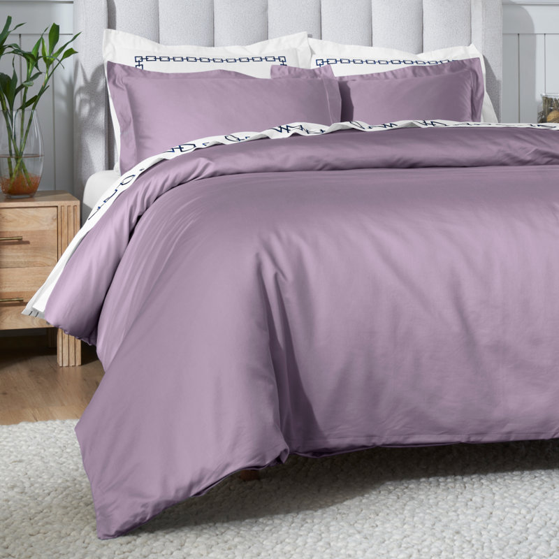 Ensemble de housse de couette de luxe en coton égyptien certifié 650 fils Luxury, Glycine