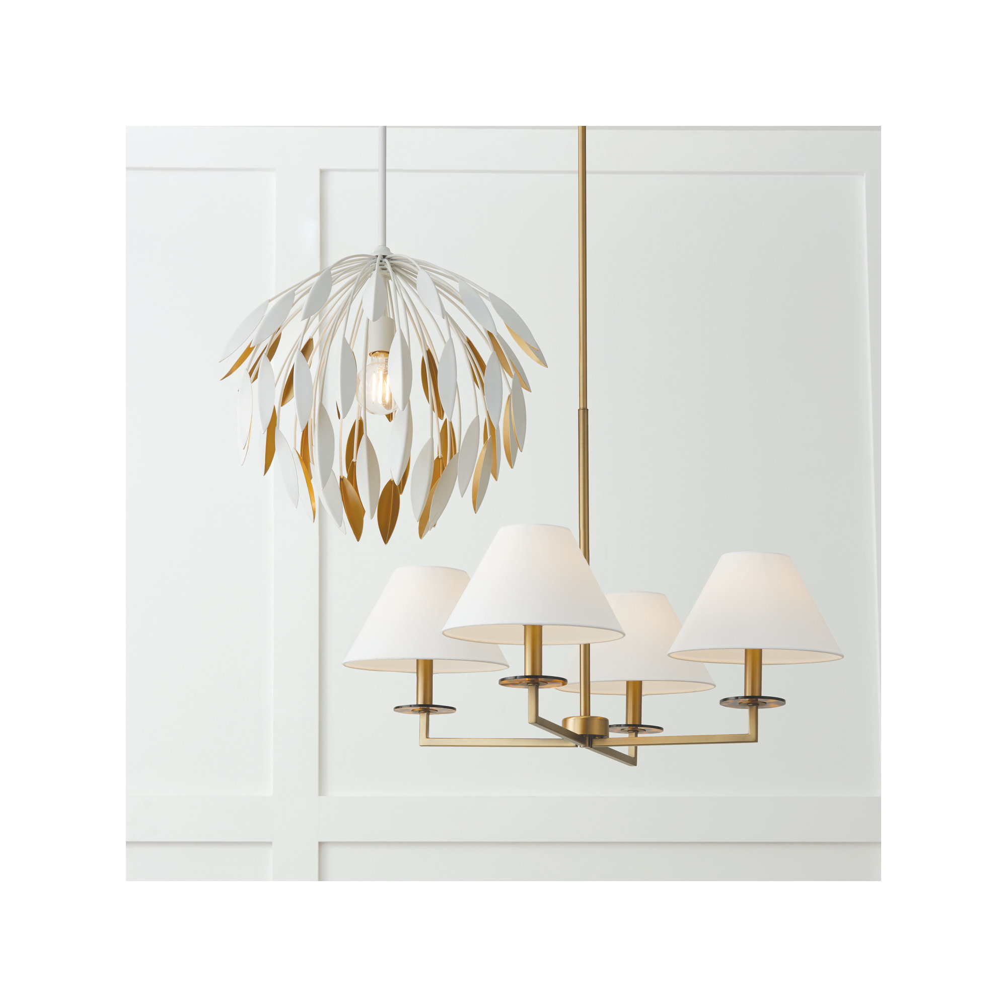 Single Light Dimmable Pendant, 68.75"H x 20"W x 20"D, White