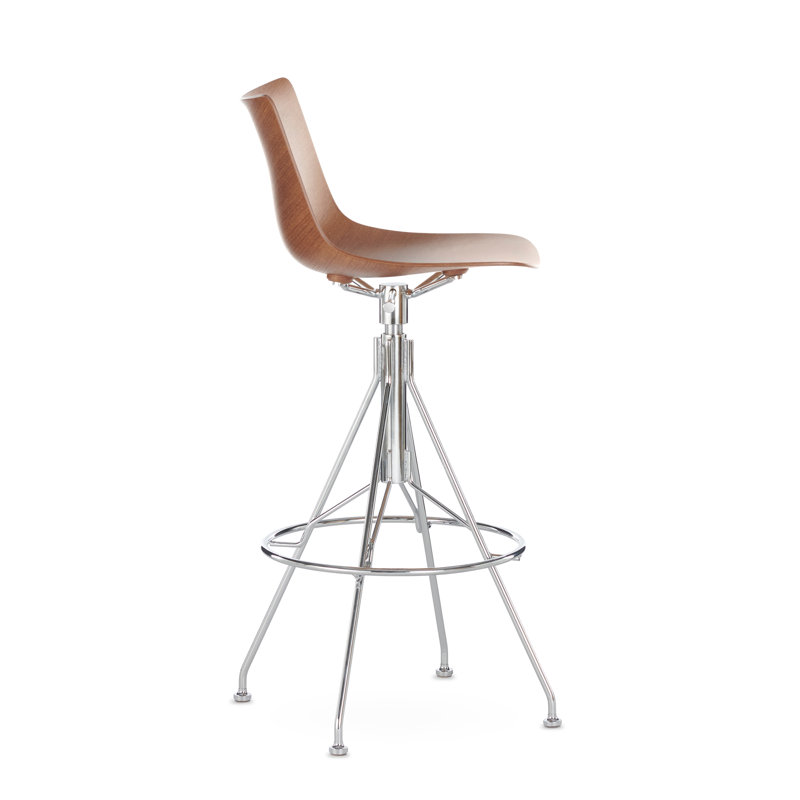 C.Koya Stool, Dark wood, Chrome