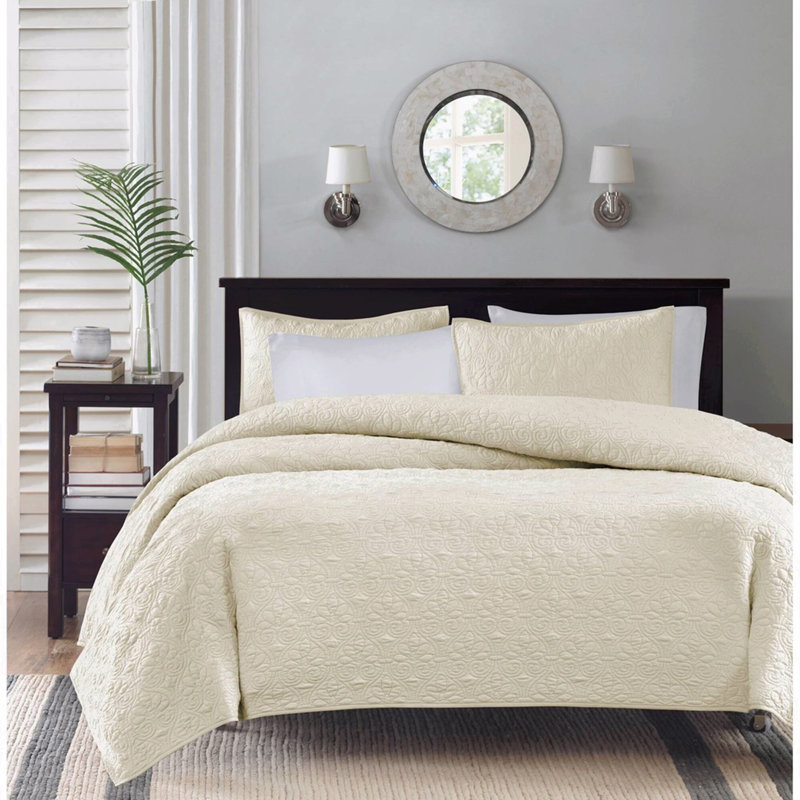Reversible Quilt Set Cream King/Cal King