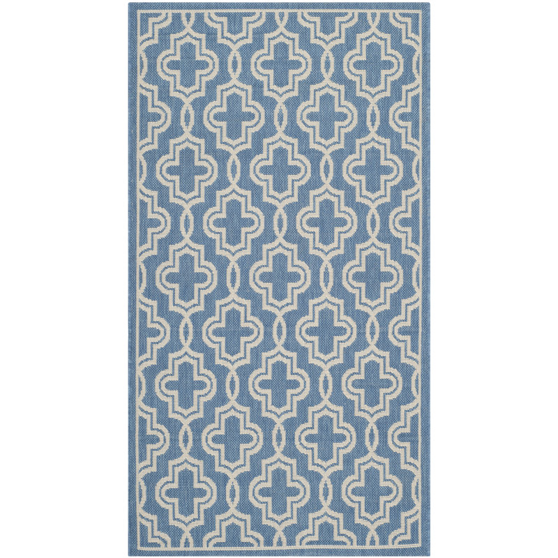 Tapis d'intérieur / extérieur à motif géométrique Jahliyah Martha Stewart, Rectangle 2 pi 7 po x 5 pi