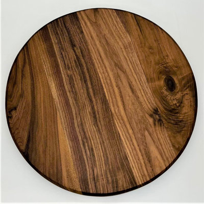 Plateau de table rond en noyer noir uni