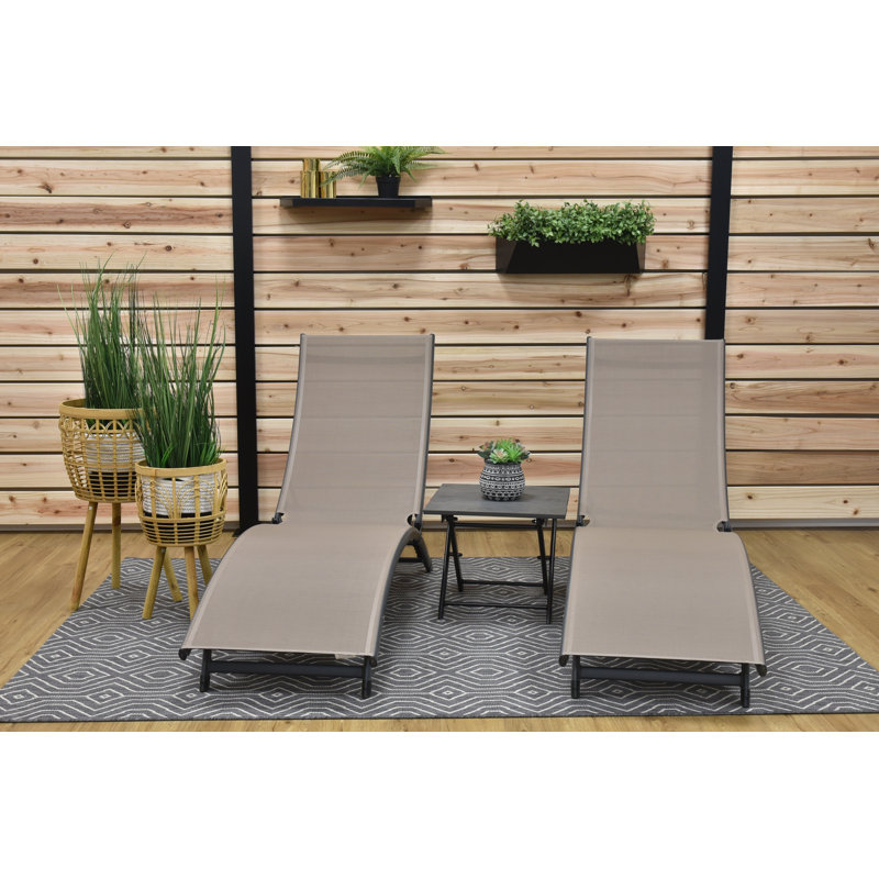 Ensemble de chaises longues avec table Bontang, Macchiato